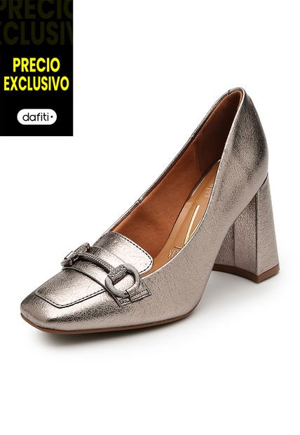 Tacón Alto Plateado Oscuro Vizzano