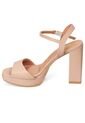 Sandalia Tacón Alto Cuadrado Plataforma Beige Vizzano de Vizzano