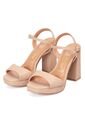 Sandalia Tacón Alto Cuadrado Plataforma Beige Vizzano de Vizzano