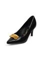 Tacon Medio Negro-Negro-Dorado Stiletto Vizzano de Vizzano