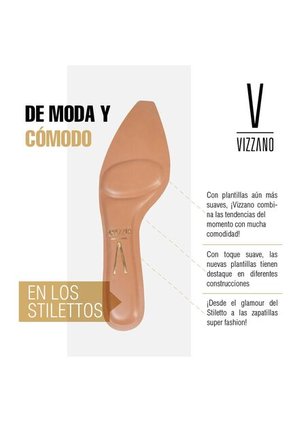 Tacon Medio Negro-Negro-Dorado Stiletto Vizzano