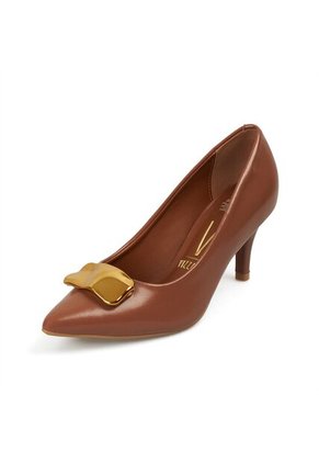 Tacon Medio Café-Moca-Dorado Stiletto Vizzano