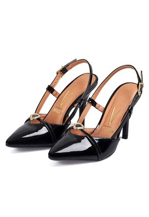 Tacon Alto Negro Slingback Vizzano