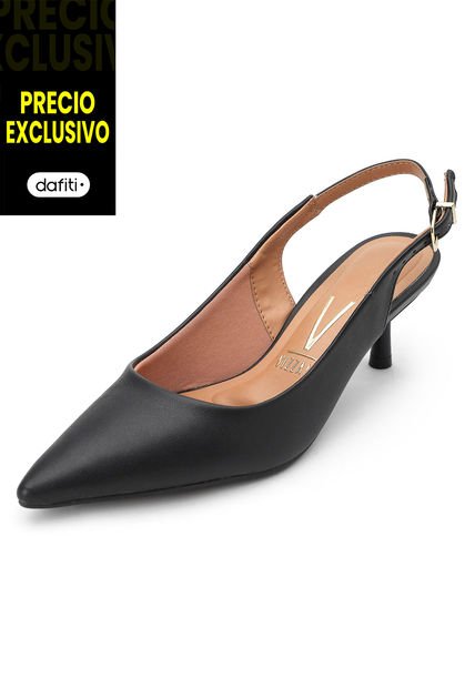 Tacón Medio Negro-Dorado Vizzano