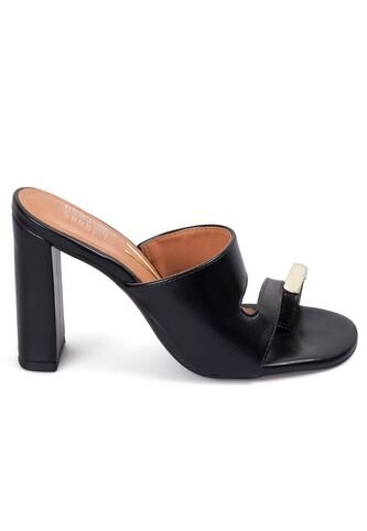Sandalia Tacon Alto Mule Negro Vizzano Vizzano