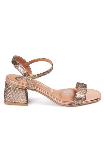 Sandalia Tacon Bajo Oro Rosa Metalizado Vizzano Vizzano