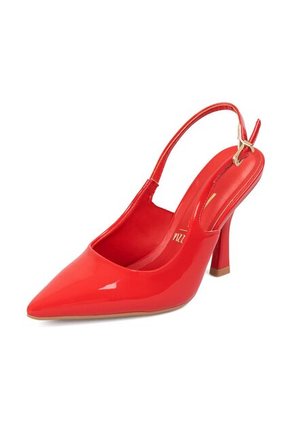 Tacon Alto Rojo-Rubi Slingback Heel Vizzano