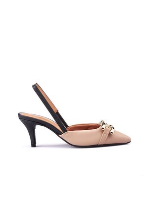 Tacón Medio Negro Beige-Dorado Vizzano