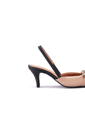 Tacón Medio Negro Beige-Dorado Vizzano