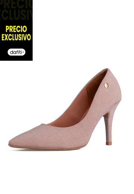 Tacón Stiletto Alto  Glitter Oro Rosa Vizzano
