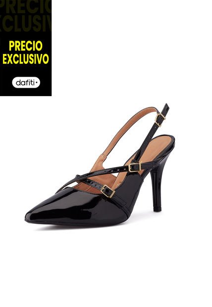 Tacón Alto Dorado Negro Vizzano