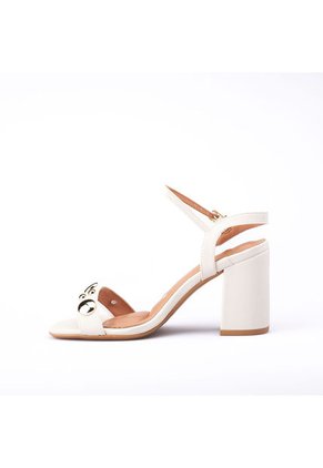 Sandalia Tacon Blanco Dorado Vizzano