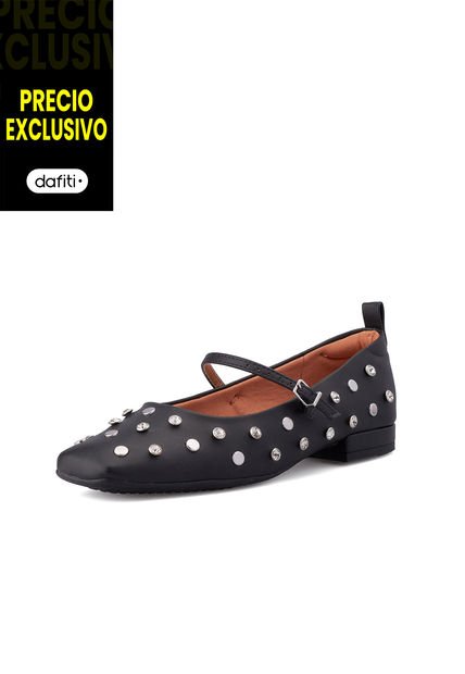 Baleta Negro Plata Vizzano