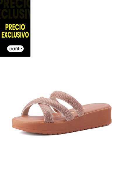 Sandalia Plana Oro Rosa Vizzano