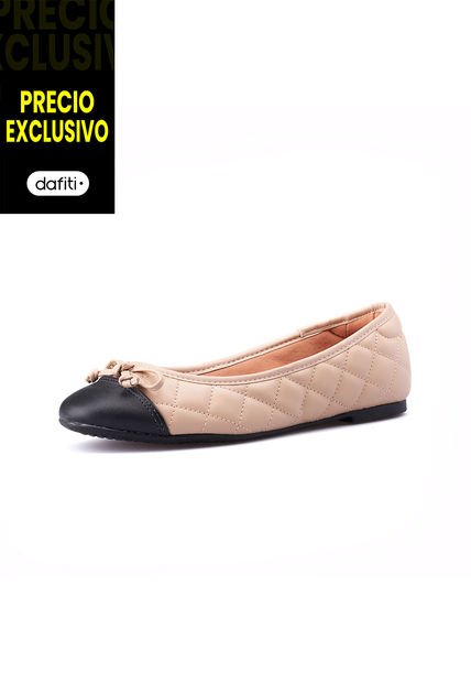 Baleta Beige Negro Vizzano