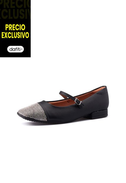 Baleta Negro Plata Vizzano