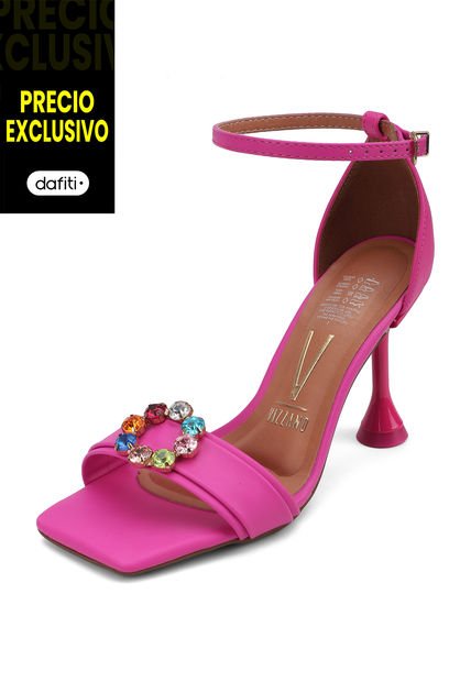 Sandalia Tacón Rosa Neón Vizzano