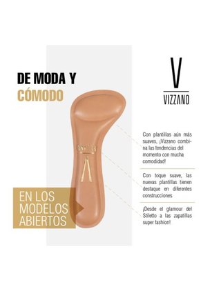 Sandalia Tacon Blanco Dorado Vizzano