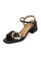 Sandalia Tacon Bajo Cuadrado Napa Calf Negro Vizzano de Vizzano