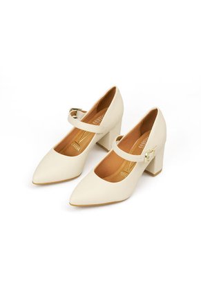 TACON MEDIO PELICA MARFIL DORADO VIZZANO