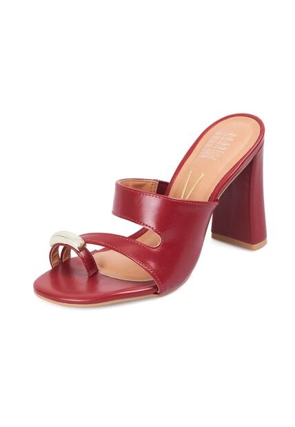 Sandalia Tacon Alto Mule Rojo-Cereza Vizzano