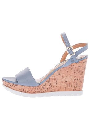 Sandalia Tacón Corrido Azul Denim Vizzano