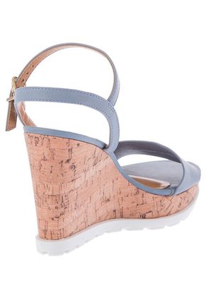 Sandalia Tacón Corrido Azul Denim Vizzano