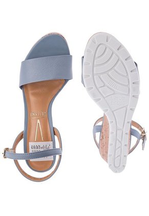 Sandalia Tacón Corrido Azul Denim Vizzano