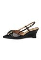 Tacon Alto Slingback Cuña-Corrido Negro Vizzano de Vizzano