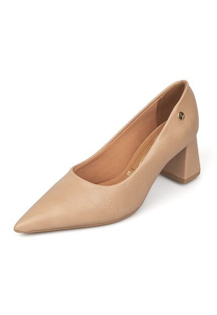 Tacon Medio Cuadrado Beige Vizzano