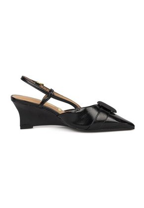 Tacon Alto Slingback Cuña-Corrido Negro Vizzano