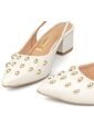 Tacon Bajo Cuadrado Slingback Mafil  Dorado Vizzano de Vizzano