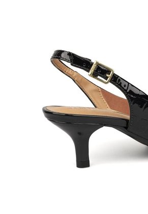 Tacon Bajo Slingback Croco Negro Vizzano