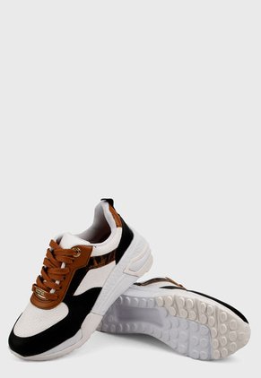 Tenis Blanco-Negro-Camel Vizzano