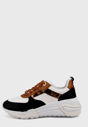 Tenis Blanco-Negro-Camel Vizzano