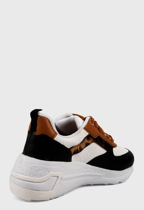 Tenis Blanco-Negro-Camel Vizzano