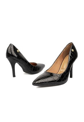 Tacon Stiletto Alto Negro Croco Vizzano