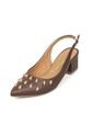Tacon Bajo Cuadrado Slingback Canela-Café Vizzano de Vizzano