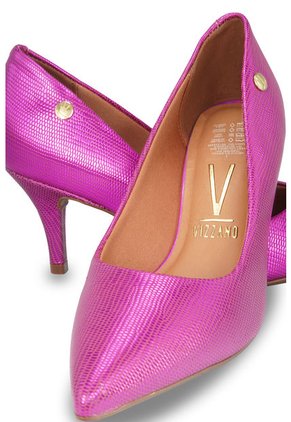 Tacón Medio Fucsia Metalizado