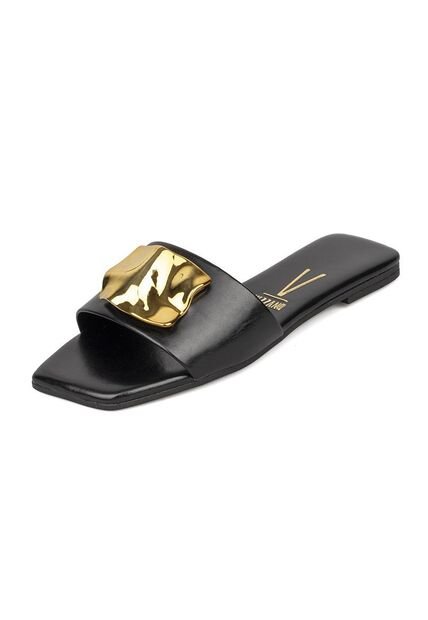 Sandalia Plana Negro Napa G Vizzano