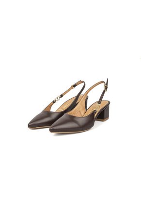 Tacon Medio Cuadrado Slingback Cacao Vizzano