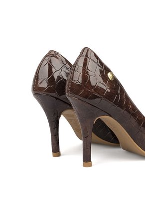 Tacon Stiletto Alto Canela-Café Croco Vizzano