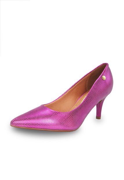 Tacón Medio Fucsia Metalizado