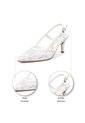 StilettoTacón Medio Blanco Con Malla Bordada Vizzano de Vizzano