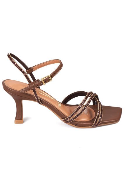 Sandalia Tacon Medio Café-Capuccino Cristal Vizzano