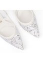 StilettoTacón Medio Blanco Con Malla Bordada Vizzano de Vizzano