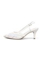 StilettoTacón Medio Blanco Con Malla Bordada Vizzano de Vizzano