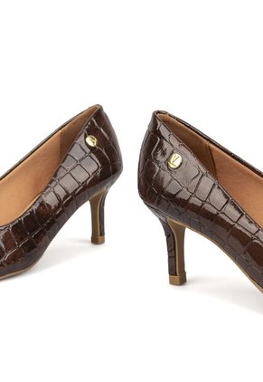 Tacon Stiletto Bajo Canela-Café Croco Vizzano