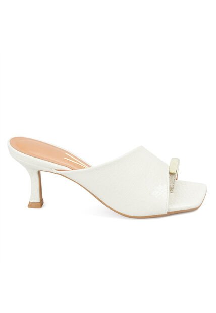 Sandalia Tacon Medio Blanco-Marfil Croco Vizzano