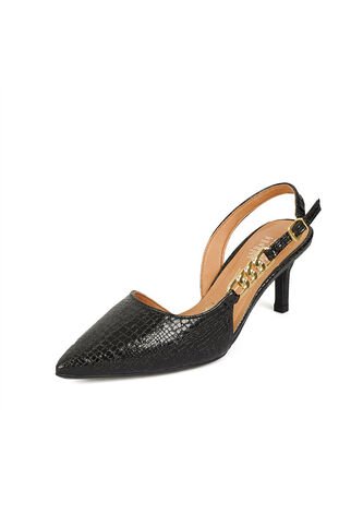 Tacon Medio Slingback Negro Croco Vizzano Vizzano